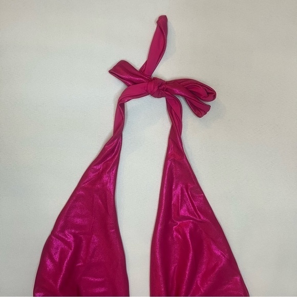 Urban Outfitters Out From Under Marina Metallic Pink One Piece Swimsuit Sz M NWT - Picture 7 of 16